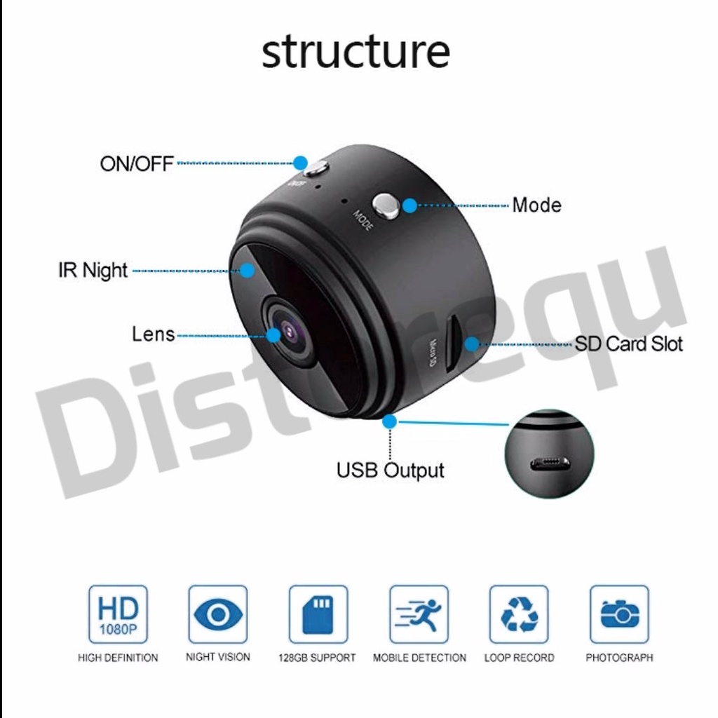 CCTV MINI ORIGINAL Mini WiFi IP Camera CCTV 1080P - A9 kamera cctv mini kamera cctv kecil cctv tersembunyi cctv kecil camera cctv kecil cctv hp cctv mini tanpa kabel cctv tanpa kabel cctv wifi kamera pengintai kamera tersembunyi spy camera 7RCC07BK