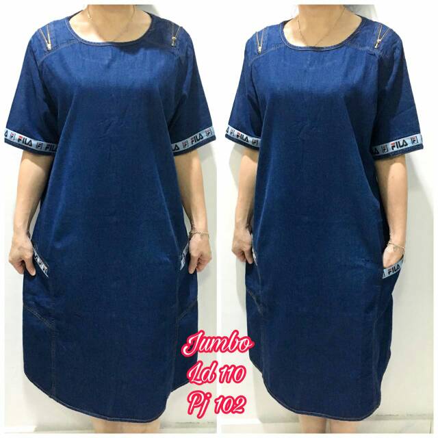 Dress denim wanita kekinian 62501