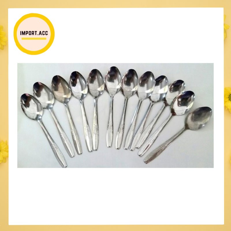 Sendok Stainless / Sendok Makan / Sendok 18gr Murah / Sendok isi 12 pcs / Spoon [Import]