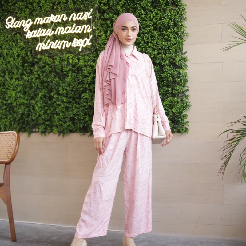 GHINA HAYYA ONE SET PIYAMA RAYON PREMIUM