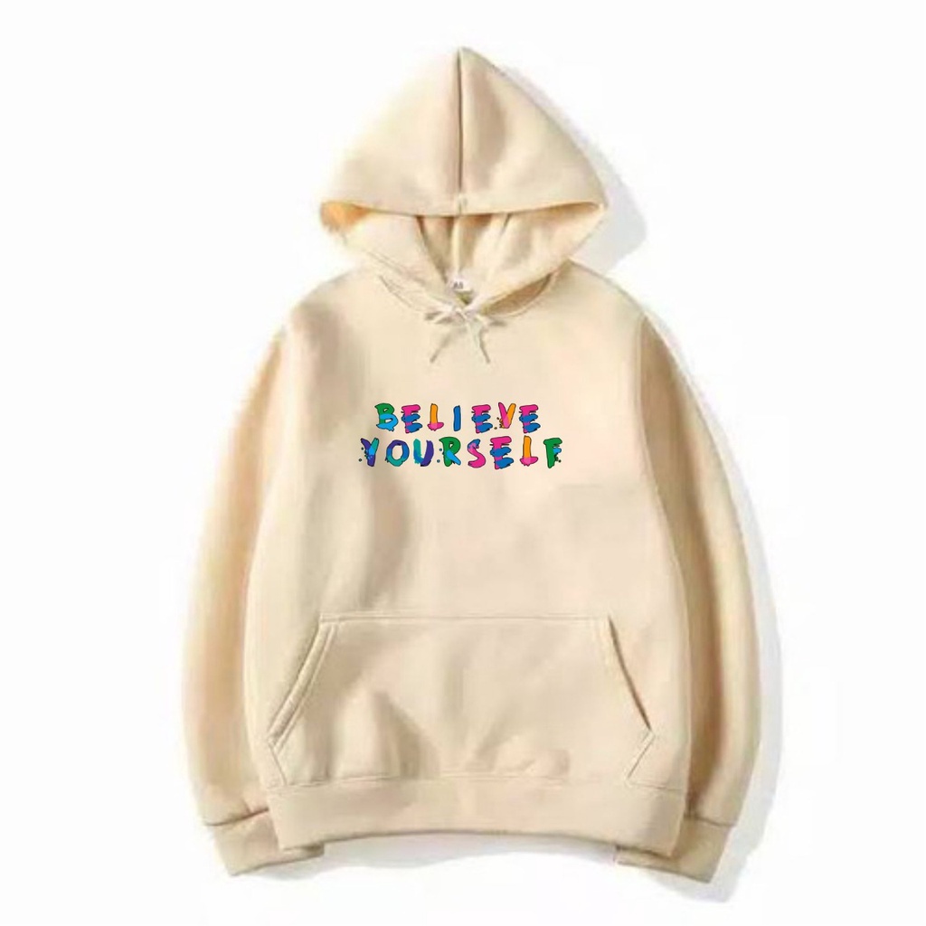 SWEATER HOODIE BELIEVE YOURSELF PRIA/WANITA