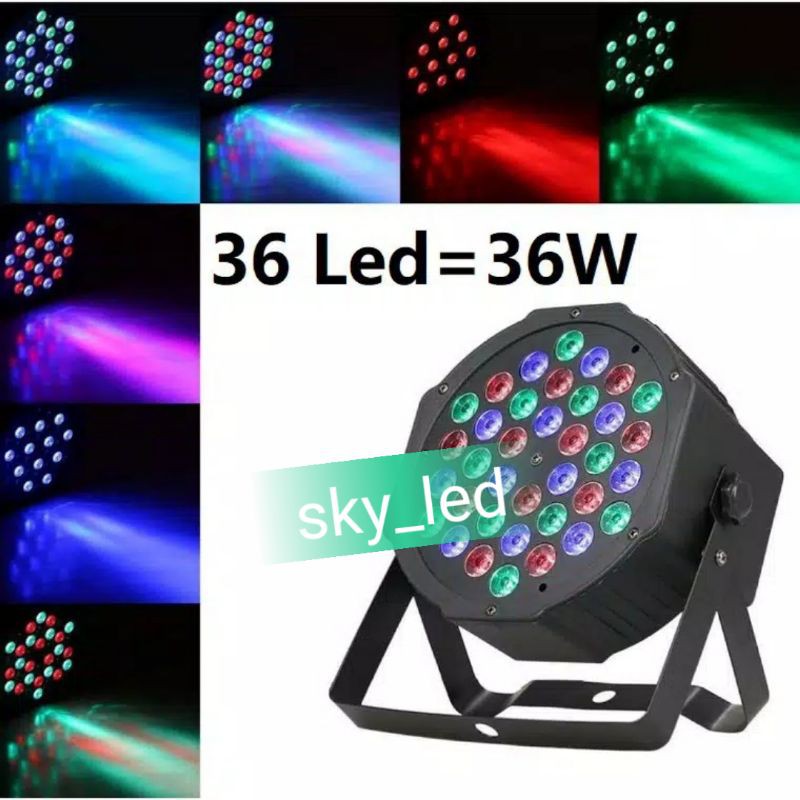 lampu sorot panggung disco 36led/ada sensor suara/lampu panggung rgb 36w/par light/ada sensor suara