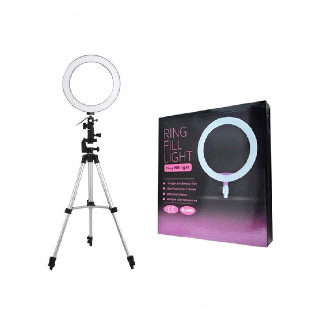 Selfie Ring Light LED 26cm Stand HP Lampu Kamera Vlogger Youtuber Aksesoris Handphone HP OCEANMART OCEAN MART Murah Grosir