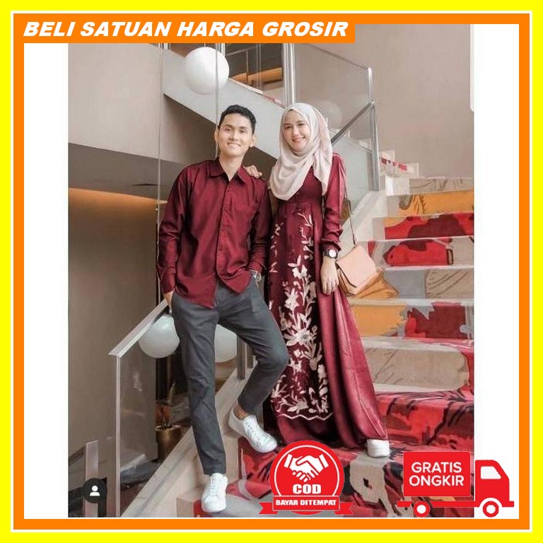 Gamis Couple Dress Lamaran Baju Tunangan Dress Pesta Couple Baju Coupl Couple Erdogan Brukat Ms Ad