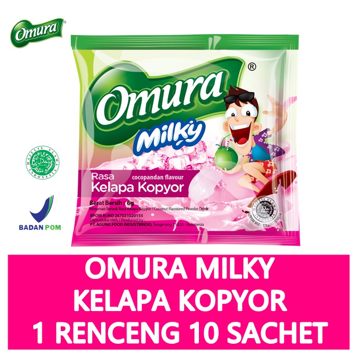 [MINUMAN SACHET] Powder Drink Omura Milky Rasa Kelapa Kopyor (1 Renceng)