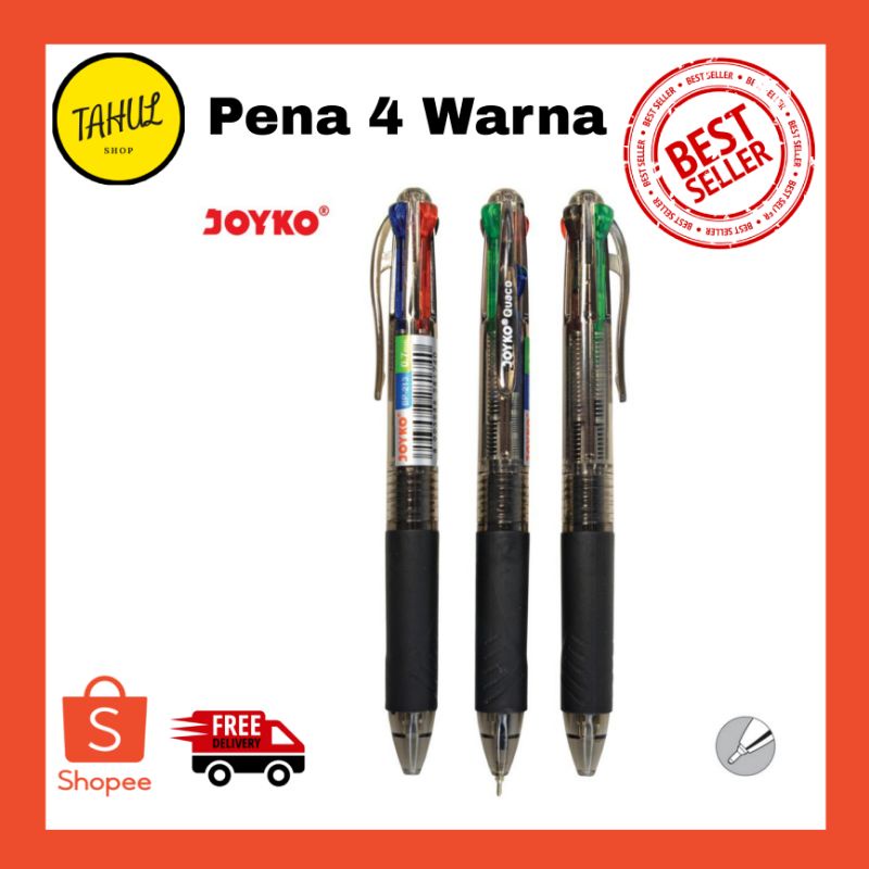 

Ball Pen / Pulpen / Pena Joyko BP-213 / Quaco/ 0.7 mm/ 4 Warna/ Colors