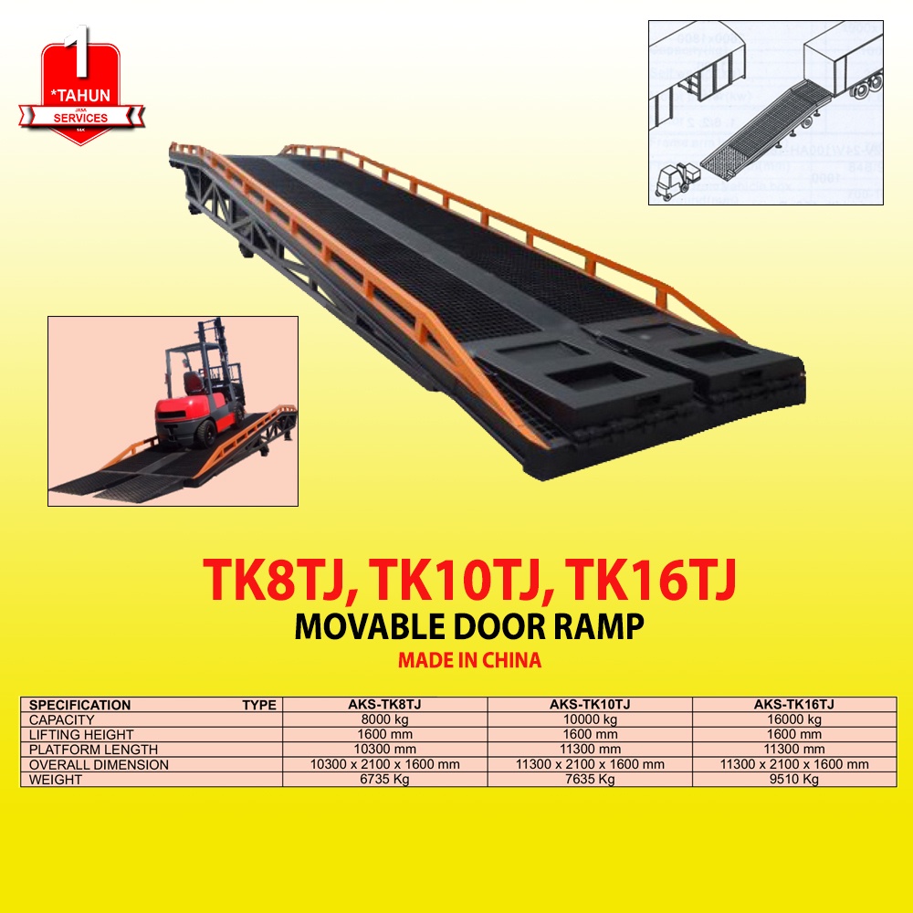 Dermaga Bongkar Muat Portable Loading Dock Movable Dock Ramp 8 Ton 1.6 m - AKS - TK8TJ - AKS1963