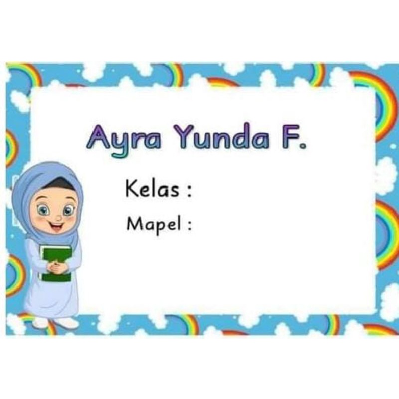 

(ISI 50 pc) STICKER BUKU SEKOLAH MUSLIMAH