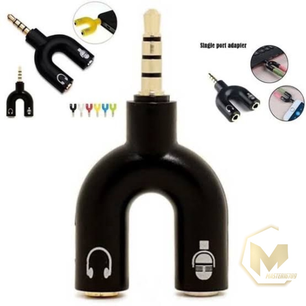Splitter Audio / Spilter Audio Hp Model U (Mic &amp; Audio) / Splitter Audio U Jack 3.5Mm 2 in 1 MA2552