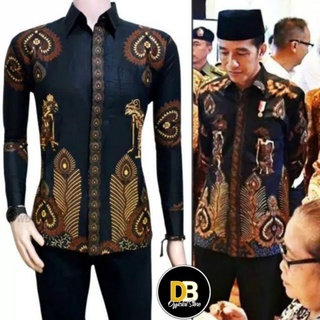 Kemeja Batik Jokowi Bulu Wayang Dua Regular M L XL XXL / Kemeja Batik Pria Lengan Panjang / Baju Batik Pria Lengan Panjang Pekalongan / Kemeja Koko Hadroh