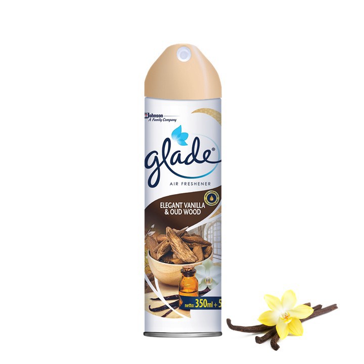 Jual Glade Aerosol Spray Elegant Vanilla & Oud Wood 350ml Shopee