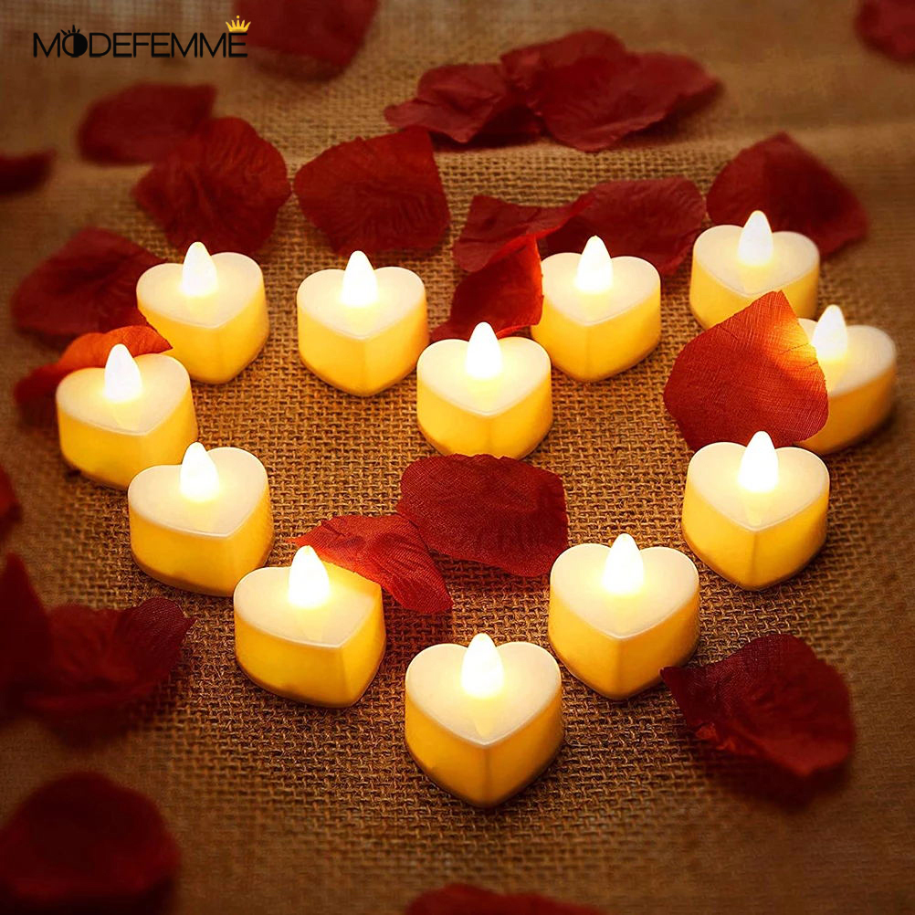 1pc Lampu Lilin Led Romantis Tenaga Baterai Untuk Ulang Tahun / Pernikahan / Valentine