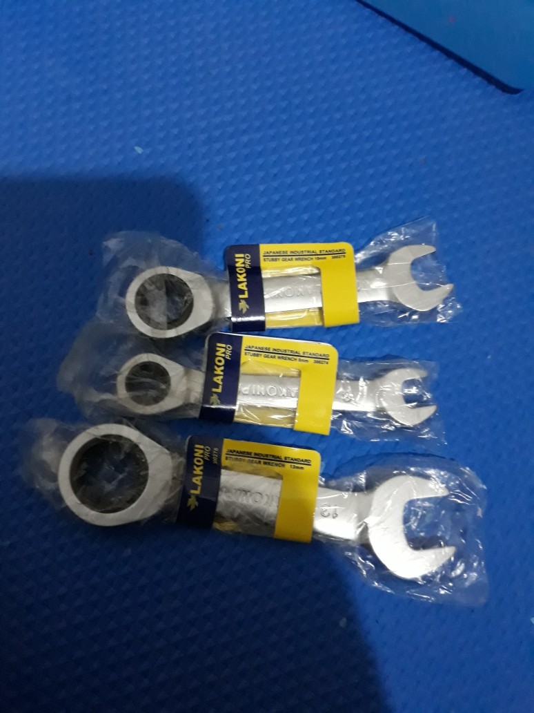 Lakoni Pro Kunci Ring Pas Rachet Pendek 8 - 19 Mm Stubby Gear Wrench