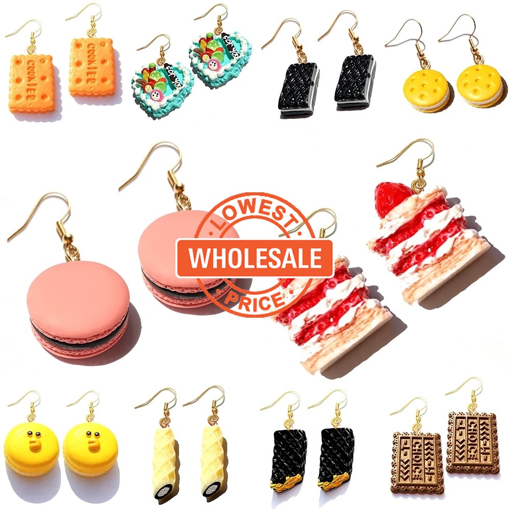 [Harga Grosir]1 Pasang Anting Tusuk Gantung Wanita Desain Kartun Kodok / Kue / Dessert Untuk Pesta/Hot Sale