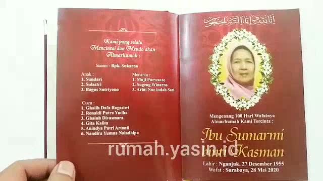 BUKU YASIN TAHLIL FOTO ALM/ALMH SUDAH TERMASUK KERTAS LICIN / GLOSSY