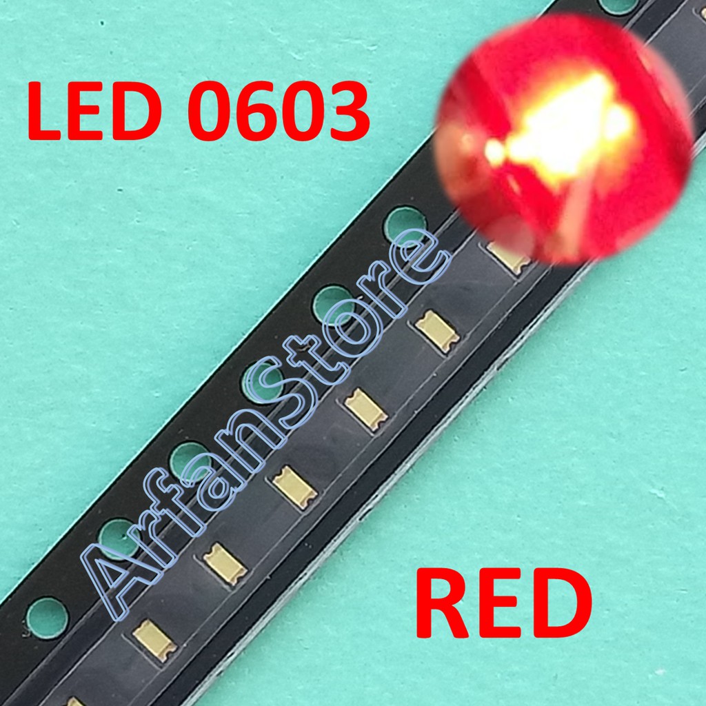 SMD LED 0603 Red per 50pcs SMT Super Bright Warna Merah