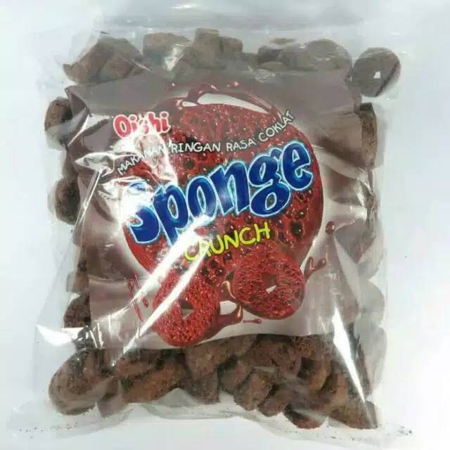 Camilan Oishi Sponge Crunch Makanan Ringan rasa coklat Netto 250 Gram