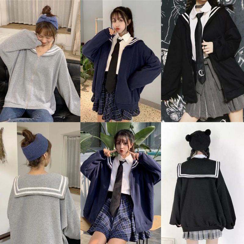 Simply Sailor Jacket Kawaii Jepang Jaket Pelaut Lolita Seifuku