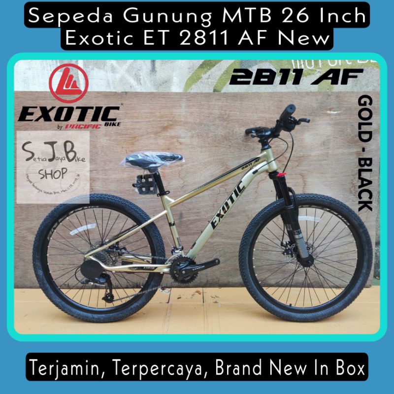 Sepeda Gunung MTB 26 Inch EXOTIC 2811 AF New Steel Hi-Ten 2x8 Speed