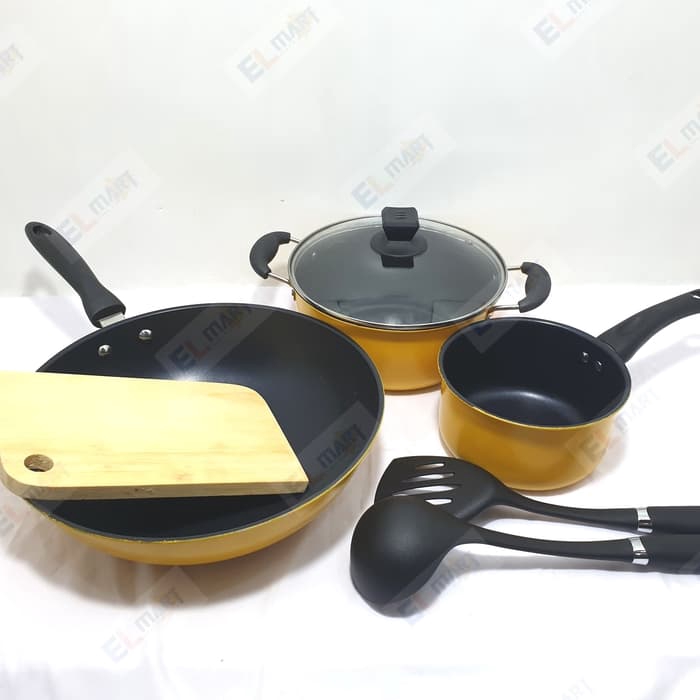 Panci set ASTA Lemona cookware set 7pc - alat masak set kuning