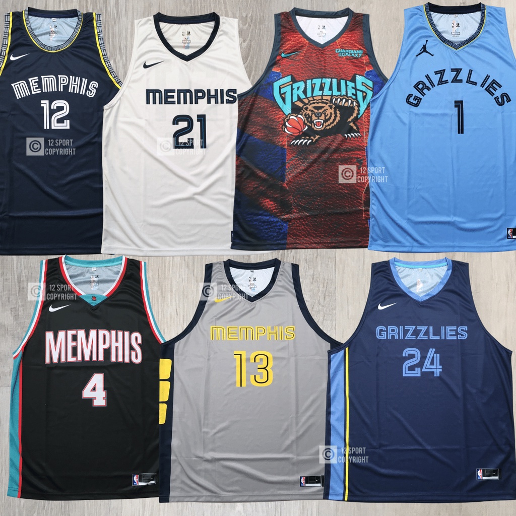 12 sport   jersey basket nba memphis grizzlies replica printing sublimasi bahan dri fit air comfort 