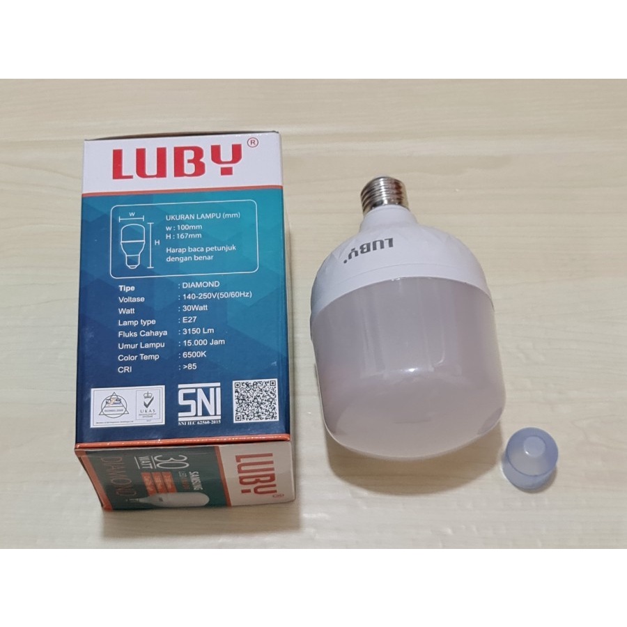 Lampu Bohlam LED 30 Watt Luby Diamond New Generation Samsung Inside Putih Original