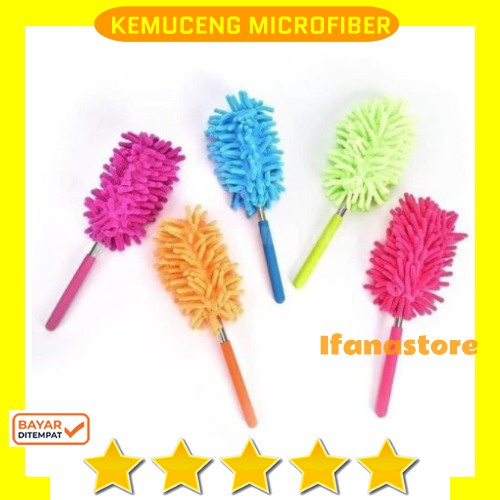 Kemoceng Microfiber Cendol Panjang Pendek Extendable Duster Microfiber Adjustable Debu Lengket Cuci / Kemocing / Kemuceng Pembersih Debu Microfiber Stainless