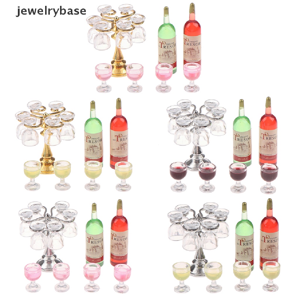 Base 1 Set Miniatur Botol Champagne / Wine Dekorasi Bar Counter Rumah Boneka