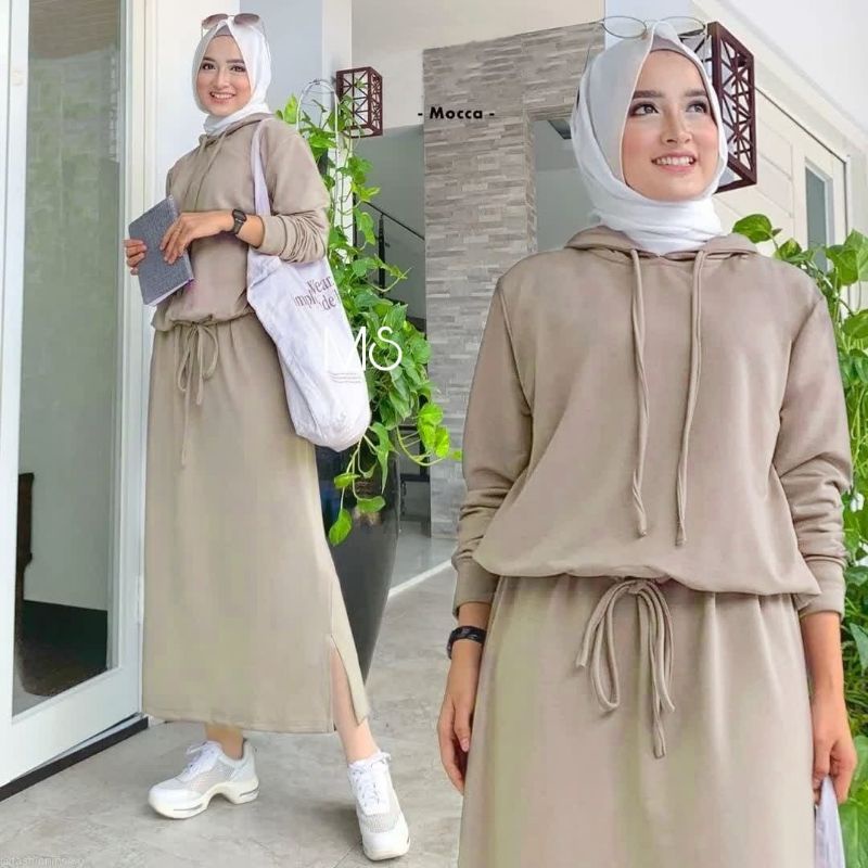 SET ROK ALEXA, BABYTERRY, GAMIS HIJAB MUSLIM, SETELAN, 2 UKURAN