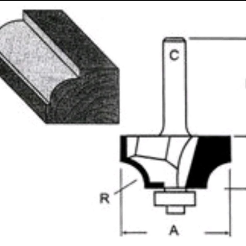 Mata Profil Kayu Beading Bit Router 1/4 x 5/32 inch ( 4 mili ) WOOD/mata router beading bit WOOD  4mm