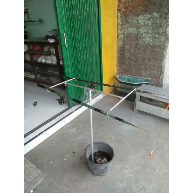 jagrak pancing tinggi 225cm / alat pancing nyobok / steger joran tipe H