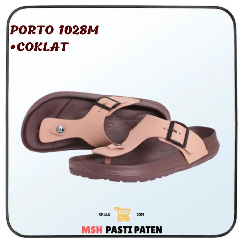 Sandal jepit cowo  PORTO 1028 M SIZE 40-44 ORIGINAL Sandal gesper pria Sandal karet pria dewasa Sandal tahan air