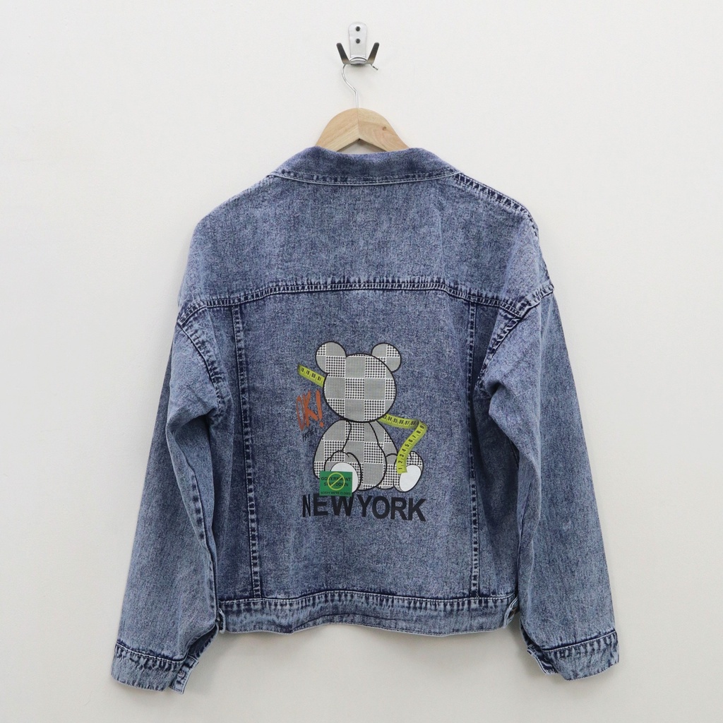 Oversize ny bear jacket jeans wanita by Genijeans