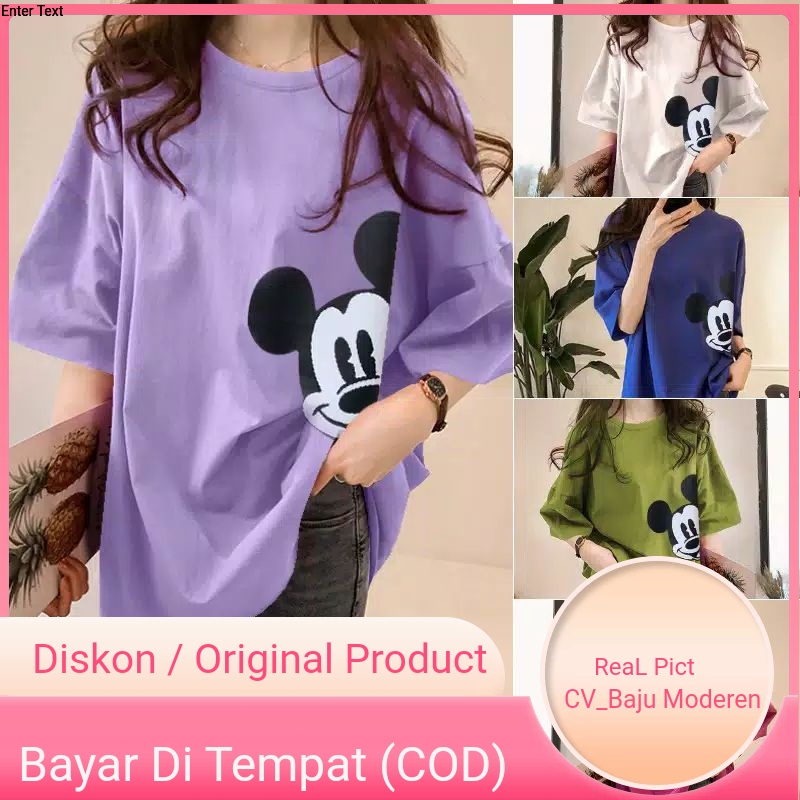 T-Shirt Kaos Atasan Wanita Oversize Jumbo Mickey Mouse