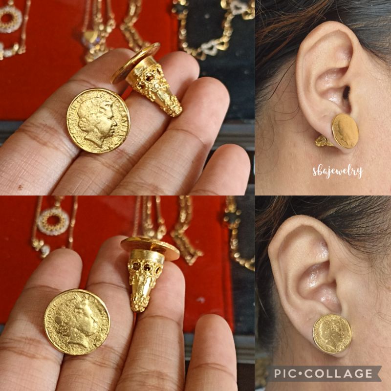 subeng koin elizabeth bahan alpaka Bali lapis emas