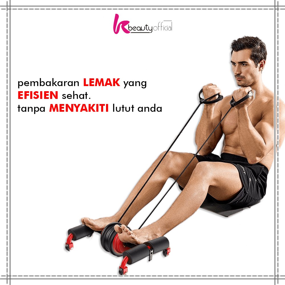 KB-O16 Set Alat Fitness Push Up Alat Latihan Olahraga Gym Fitness Sit Up Double Wheel Pembakar Lemak Peralatan Multifungsi