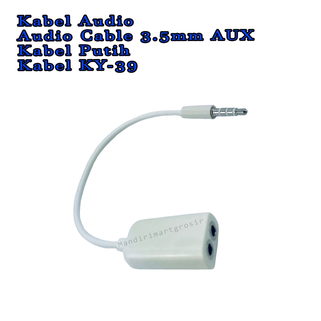 Audio Cable 3.5mm AUX *Kabel Audio * Kabel Putih * Kabel KY-39