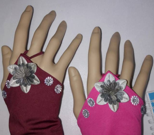 Handshock KASANDRA ABU&quot;/mangset tangan /pinggerles /Grosir Handsock /mangset cantik wanita/Syar'i