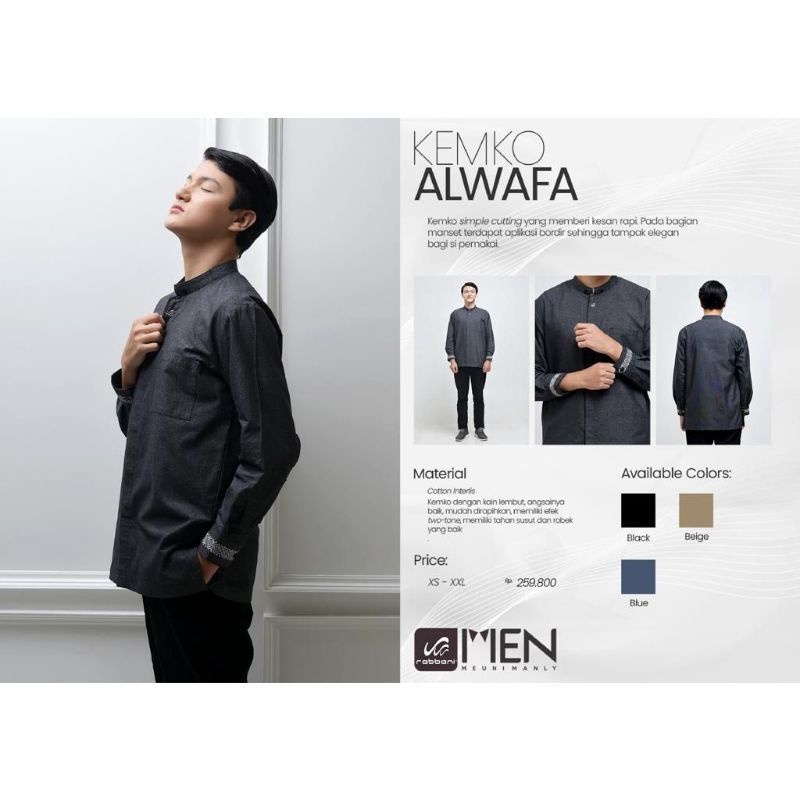 Atasan Koko Dewasa Kemko Lengan Panjang Mst Alwafa Rabbani ORI