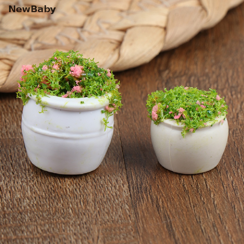 Newbaby Miniatur Pot Bunga / Tanaman Bonsai Skala 1: 12 Untuk Aksesoris Rumah Boneka