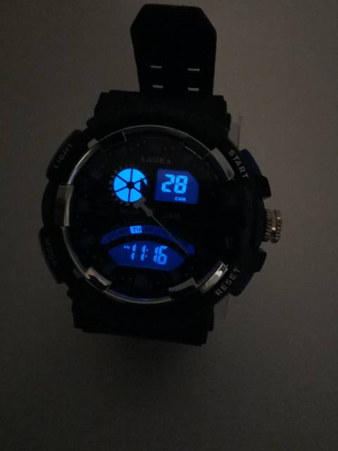 Jam tangan digital double time Sporty water Resist Lasika 506