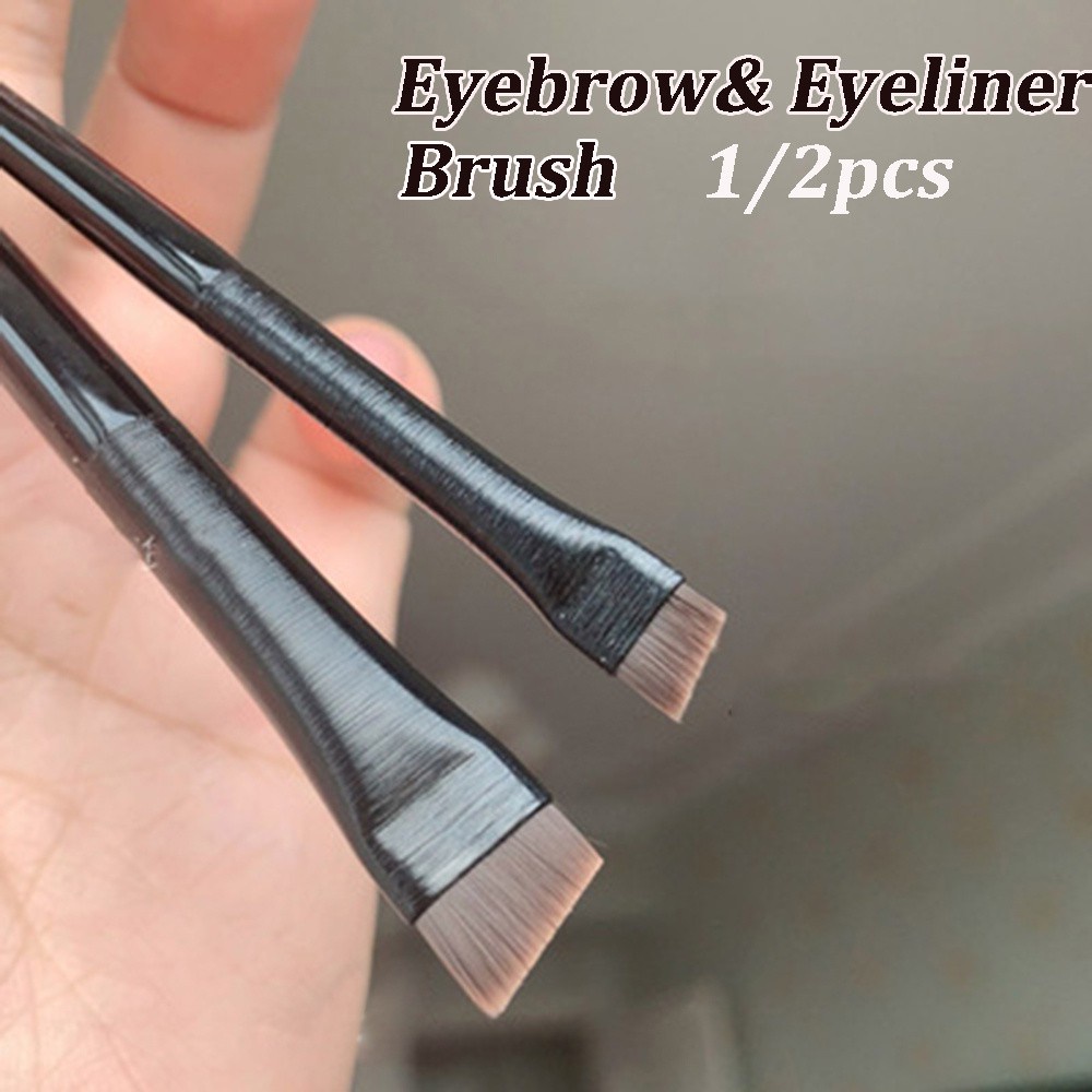 1 / 2 PCS Kuas Alis Eyeliner Contour Bahan Serat Sintetis Tahan Lama 2021 Untuk Alat Kecantikan