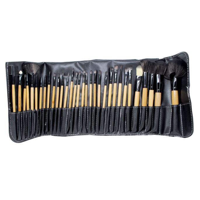 Brush Make Up Set 32pcs Free Pouch - Hitam