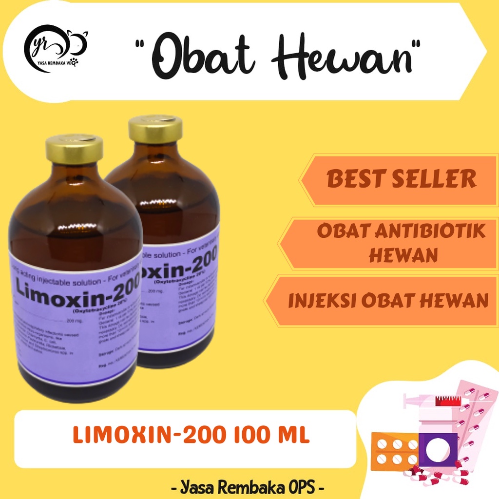 LIMOXIN 200 LA 100ml - Obat Injeksi Kambing Sapi Domba