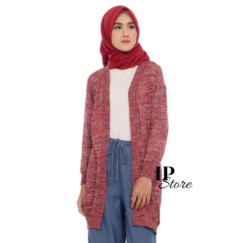 Long Twist Cardigan Rajut Panjang Wanita Style Hijab Remaja Premium