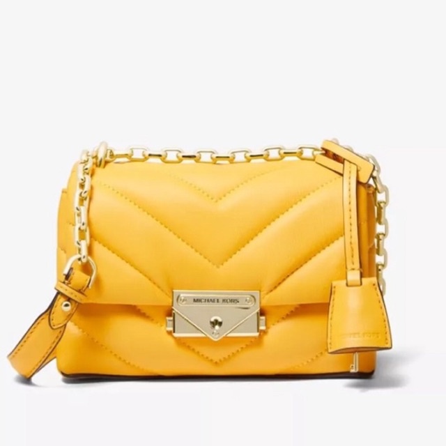 Michael Kors MK Cece XS Quilted yellow Sunflower Convertible