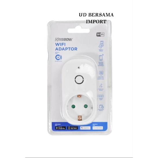 KRISBOW Steker Adaptor Wifi 16A 250 V Stop Kontak