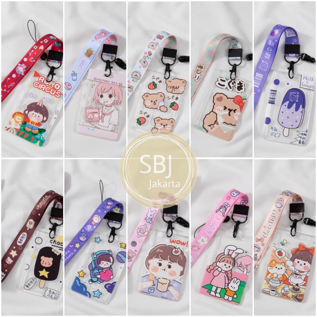 Tempat kartu / ID card holder / Name Tag holder dengan tali lanyard