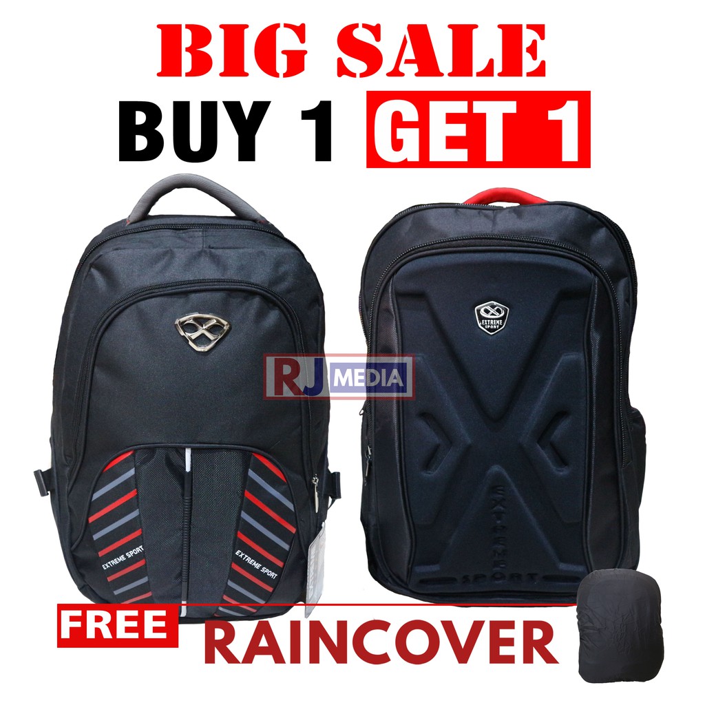 PROMO BUY 1 GET 1 FREE Ransel Extreme Backpack Punggung Pria SMP SMA Tas Laptop Kuliah Kerja