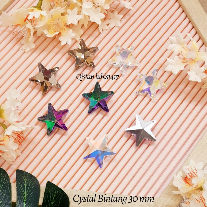 Pendant Crystal ring bintang  1pcs 30mm|Crystal Oval